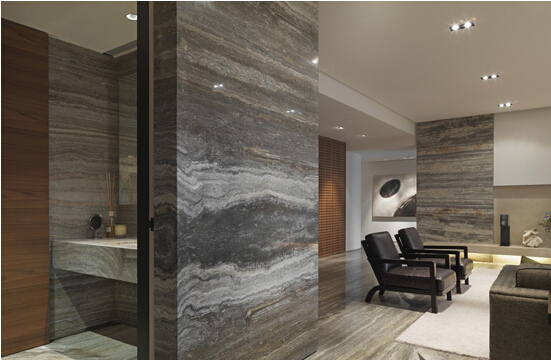 Baffle Grey Wooden Silver Grey Travertine Wall Decoration Tiles2019213145731